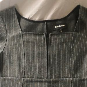 Betabrand Business pin striped black dress